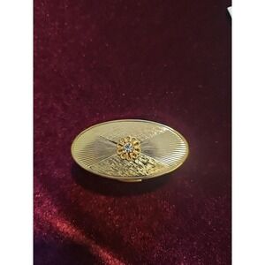 Vintage Max Factor Lipstick Holder Case With Rhinestone. Gold Tone.